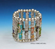  Recycled Newspaper Comic Strip Bracelet - Holly Anne Mitchell Newspaper Jewelry