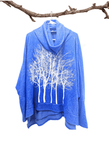  Fairytale Tree LUX Turtleneck Sweater - Cornflower Blue - vegan cashmere - avalove