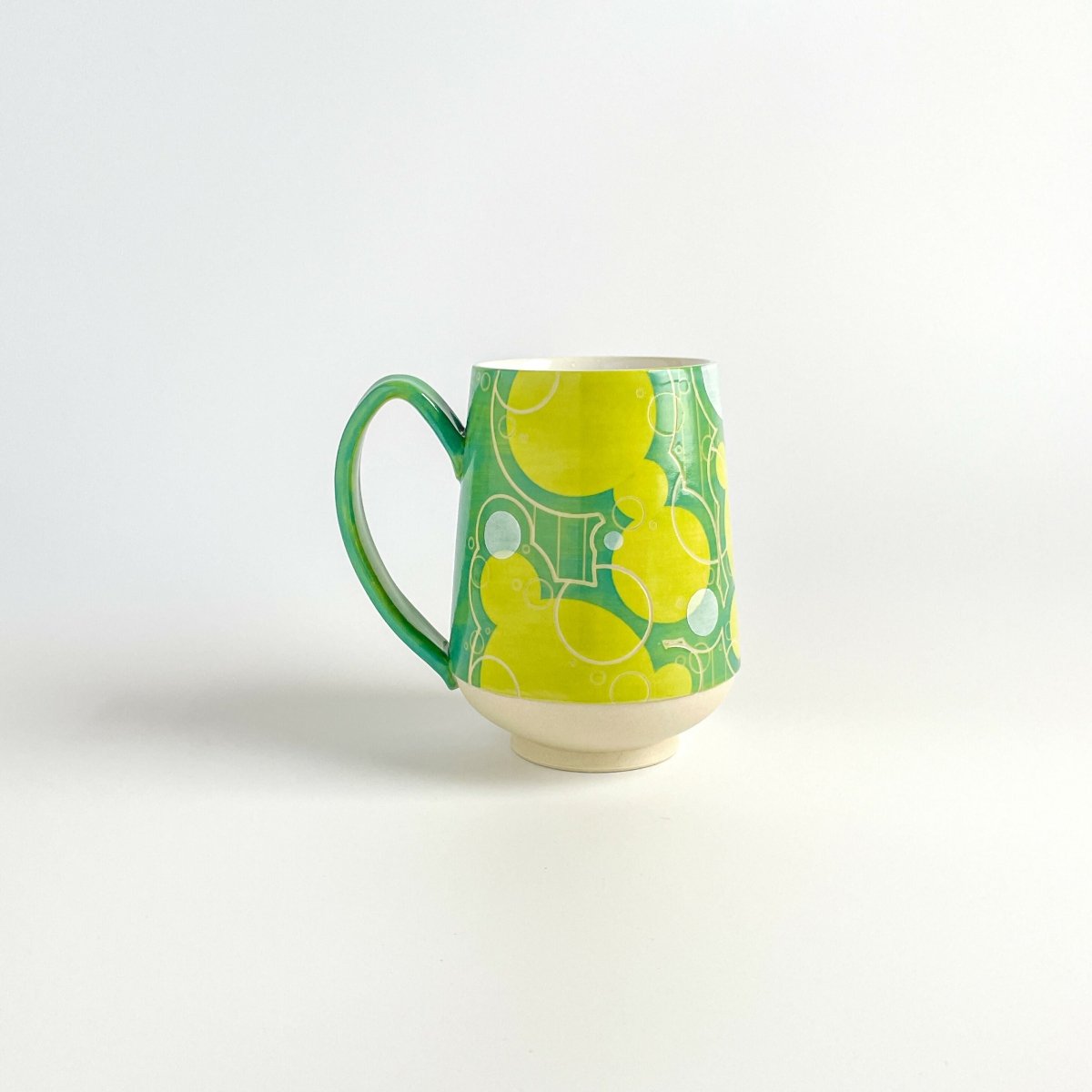 Chartreuse and Turquoise Bubble Mug