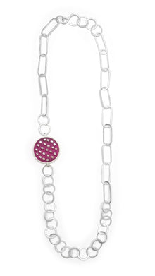  Reversible Circle Necklace | Magenta - Linda May Studio