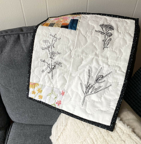 Botanical Hand-Embroidered Quilt