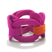  Felt Chain Cuff | Magenta/Tomato - Linda May Studio