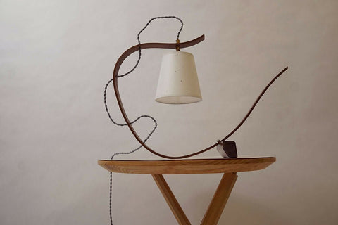 Bent Table Lamp, Walnut with Walnut Base