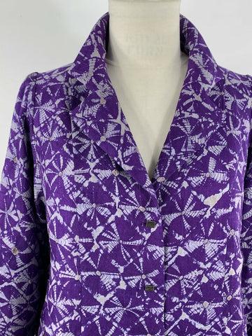 Purple and Grey Shibori Trench