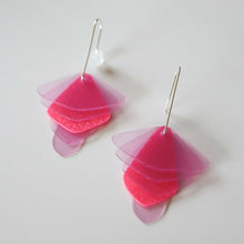  Moth Wing in Flight Earrings - small - pink. - made with recycled plastic - Charity Ridpath