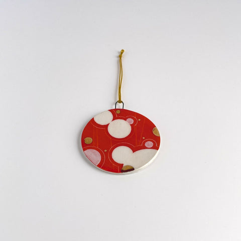 Red Bubble Ornament with Gold