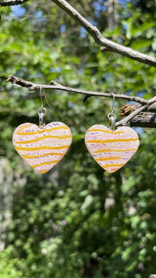  Water Color Heart Earrings - Obsidian Pause Wearable Paper Art