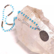  Silver Druzy Necklace with Pink and Blue Beads