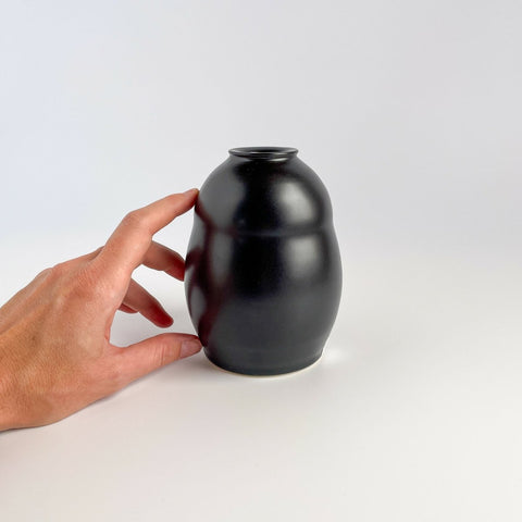 Satin Black Bud Vase