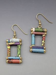  Recycled Newspaper Dangling Earrings - Holly Anne Mitchell Newspaper Jewelry