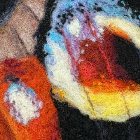 Peacock Butterfly Wing Needle Felted Wool Painting