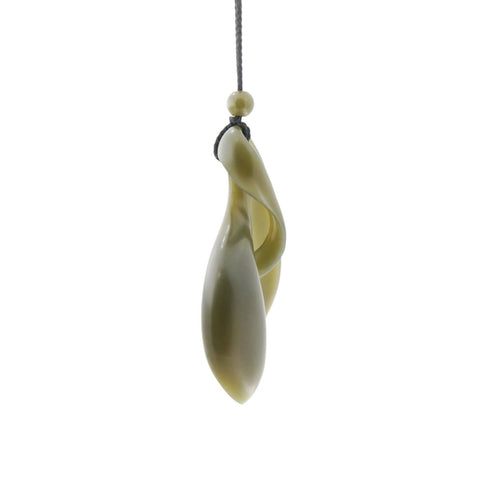 Hand Carved Wyoming Honey Olive Jade Pendant