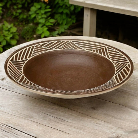 Handmade Carved Decorative Bowl or Serving Bowl