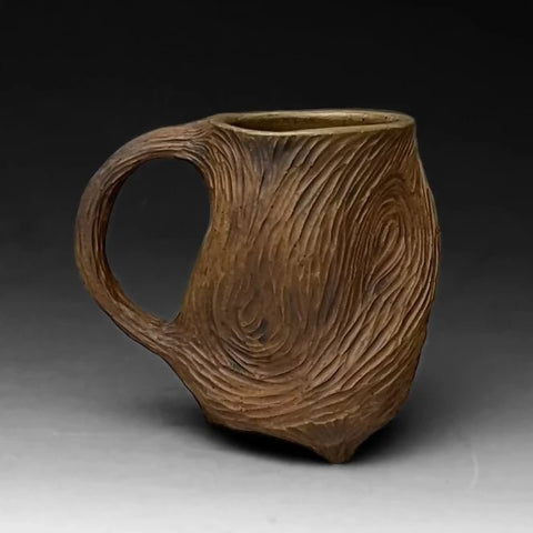 Handmade Carved Pottery Mug or Cup