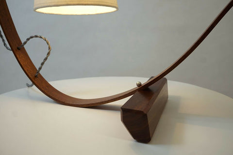 Bent Table Lamp, Walnut with Walnut Base