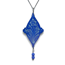  Ultramarine Flowers w/ Glass Pendant