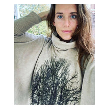  Fairytale Tree Oversized Turtleneck Fleecy Sweater -Chocolate