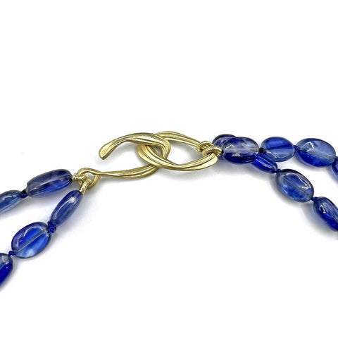 Kyanite Double Strand Candy Necklace | 18k Yellow Gold | 16 in