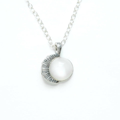 Moonstone Moon Necklace