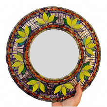  LOTUS SERENITY MIRROR WITH SERPENTINE AND YELLOW TURQUOISE - Healing Mosaics by Shelley Beaumont