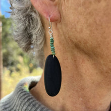  Gray River Stones & Kingman Turquoise Beads Earrings - Betsy Bauer Studio - Wrappedrockz