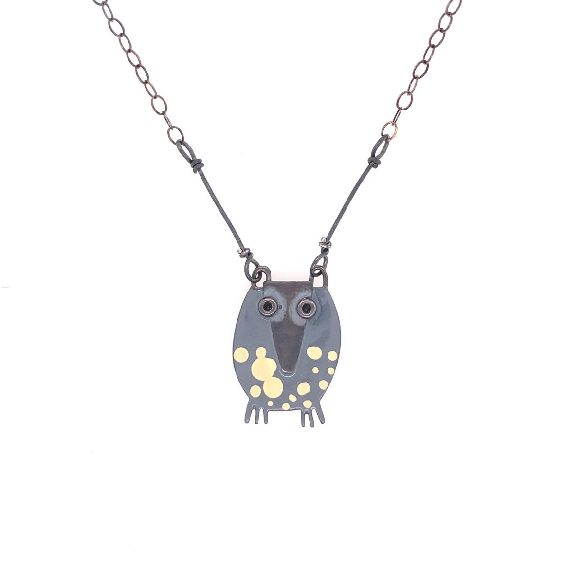 Woodland Owl Necklace, Grey