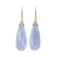  Blue Lace Agate Trapeze Earrings in 18k - Original Eve Designs