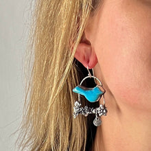  Kingman Turquoise Blue Birds on Succulents Earrings - Wild Dove Studio