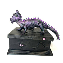  Leather "Treasure Box" with dragon guardian on top - Wendy Ellertson Studio