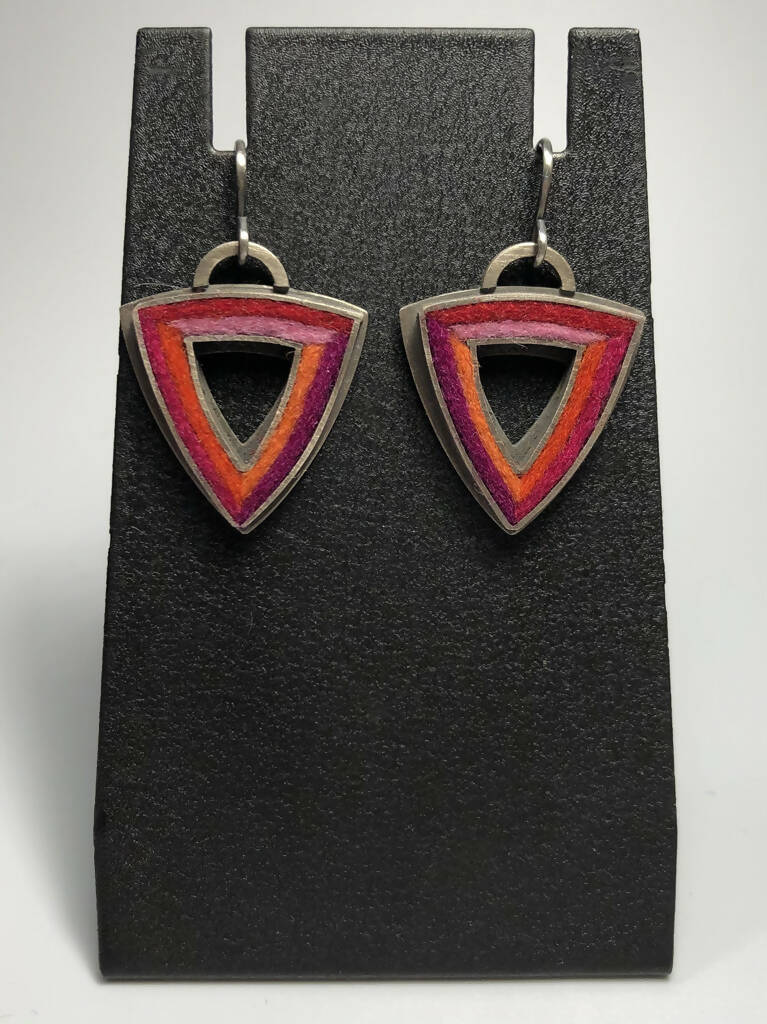 Triangle Donut Wire Earrings