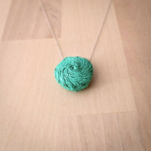  woven plastic bag necklace - green