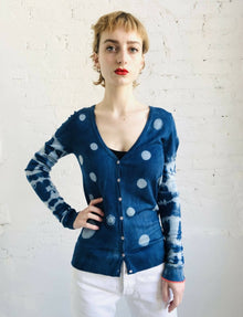  ONE OF A KIND • MDC RE•Created Indigo Cardigan - Martina Dietrich Couture