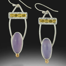  Marquise Lavender Chalcedony Silver and Gold Earrings - Wild Dove Studio