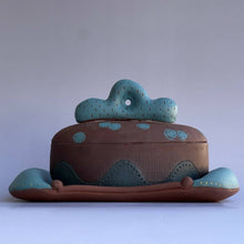  Cloud Over Pacific Waves Butter Dish - Deb Sullivan Pottery