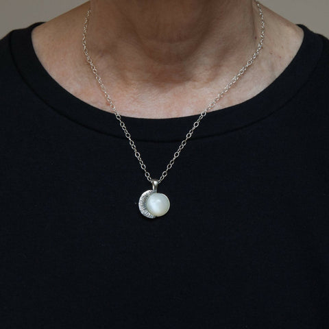 Moonstone Moon Necklace