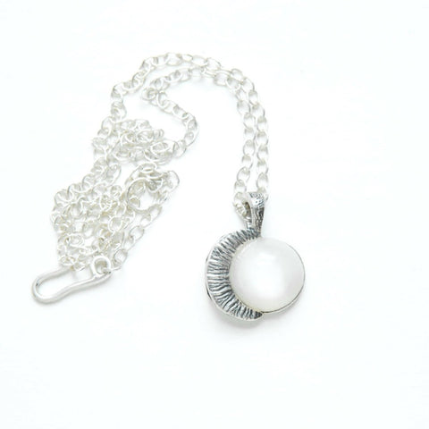 Moonstone Moon Necklace