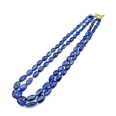 Kyanite Double Strand Candy Necklace | 18k Yellow Gold | 16 in