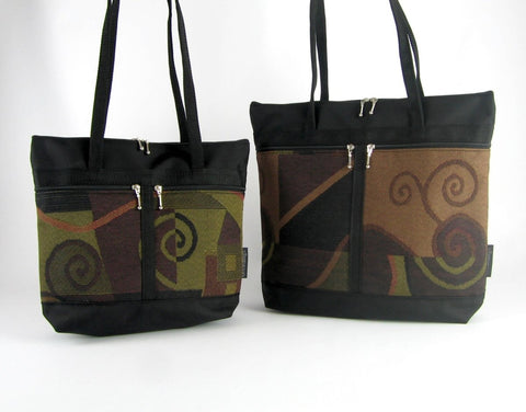 Organizer Tote Bags in Fabric and Nylon