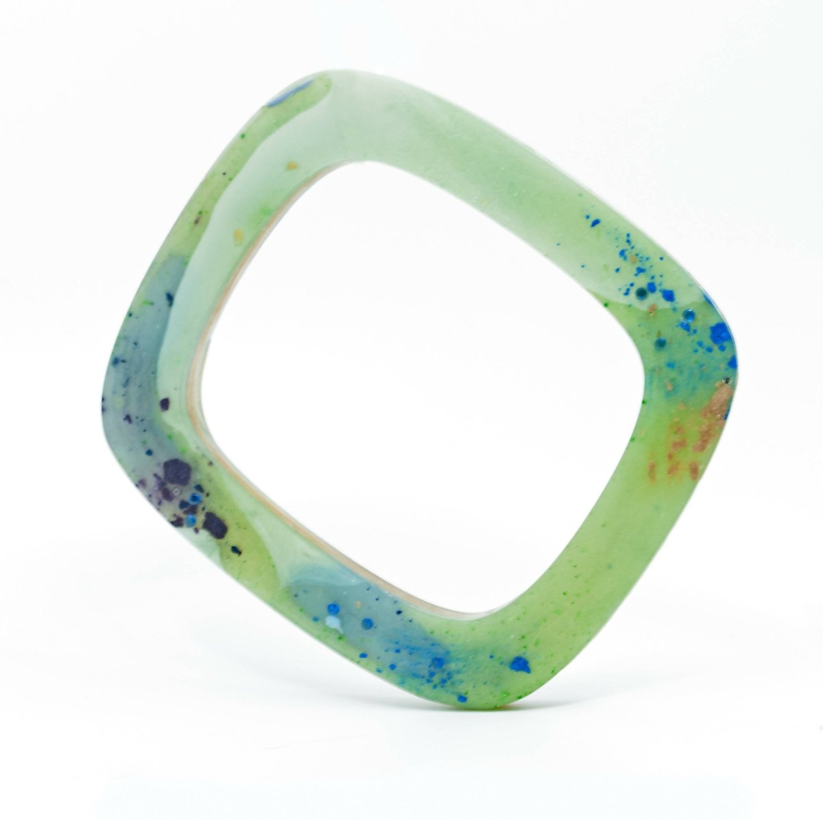 Multicolor Optima Cast Resin Square Bangle