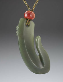  "Olive Jade Hook with Dentils" jade necklace - Taking Form Jade Studio