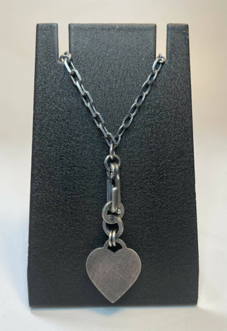 Mended Heart Necklace- Heathered Black and White