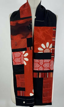  Red and Black Bold Blooms scarf - Ann Williamson Designs