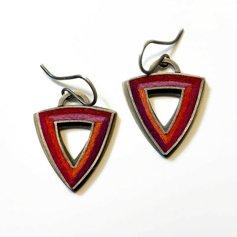 Triangle Donut Wire Earrings