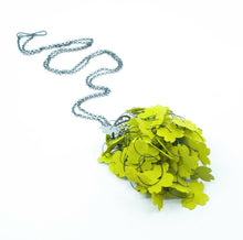  Paper Dogwood Pendant, Chartreuse - aKresse Jewelry Design