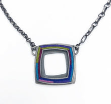  Large Square Donut Necklace 20"- Cool/Gem Palette - Michele A Friedman