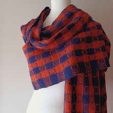  Navy and Orange Shawl-Oversized Scarf - East Parlor