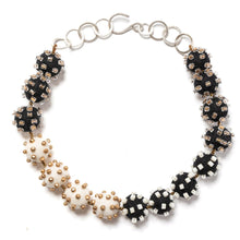  Petite Beaded Felt Necklace | Black/White - Linda May Studio