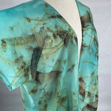  Eco Printed Hand Dyed Aqua Silk Chiffon Jacket - Louise Barker Designs