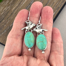  Turquoise Silver Birds Earrings