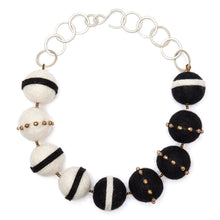  Big Felt Stripe Necklace | Black/White - Linda May Studio